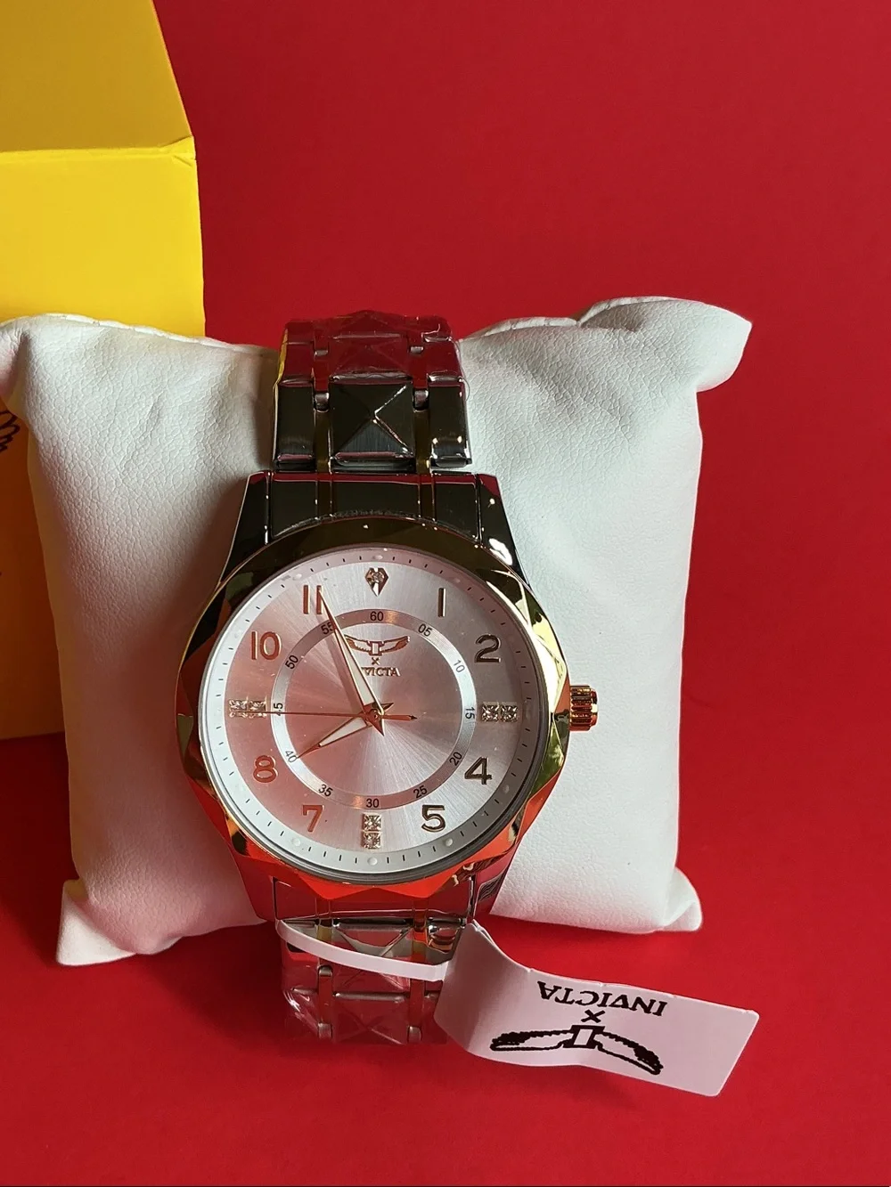 Invicta Silver and Gold Accent Men's Bracelet Watch with Yellow Box